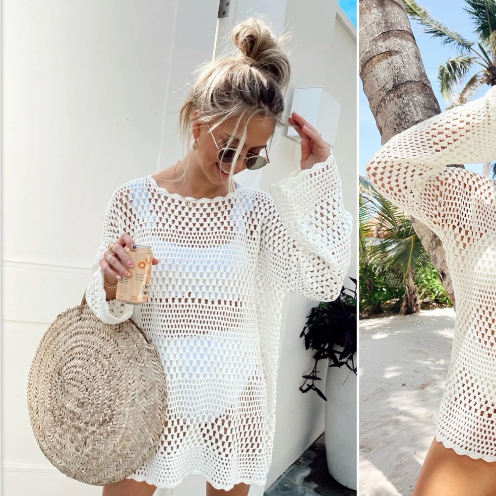 Show Me Your MuMu White Crochet Swim Coverup